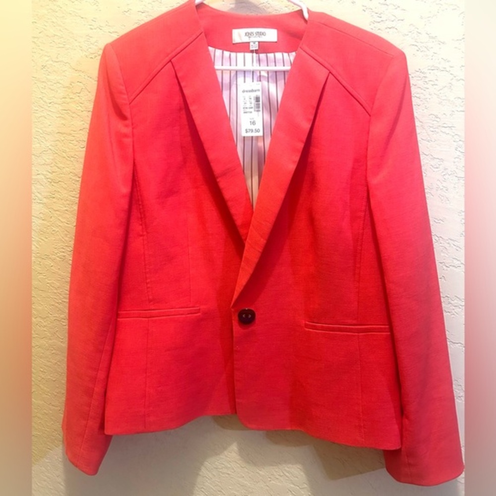 Jones Studio Separates Coral Blazer – Size 16, Women’s NWT by Dressbarn ,
